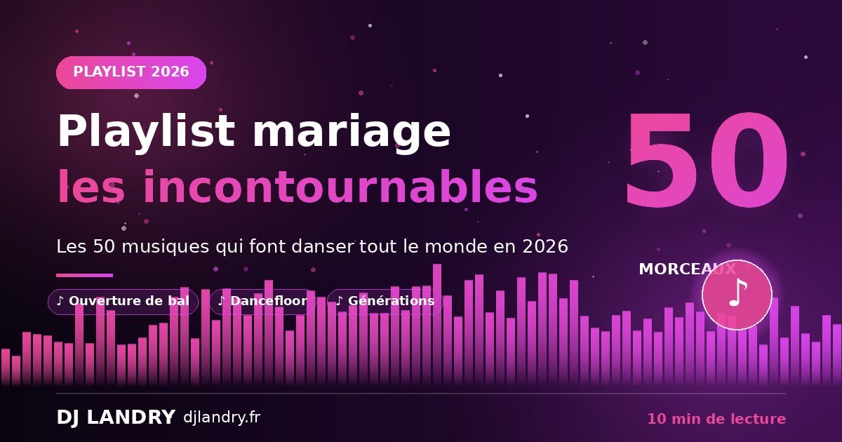Playlist mariage 50 musiques incontournables 2026