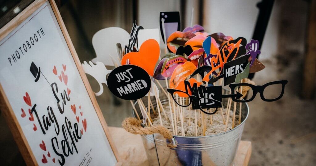 Accessoires de photobooth pour une animation mariage originale