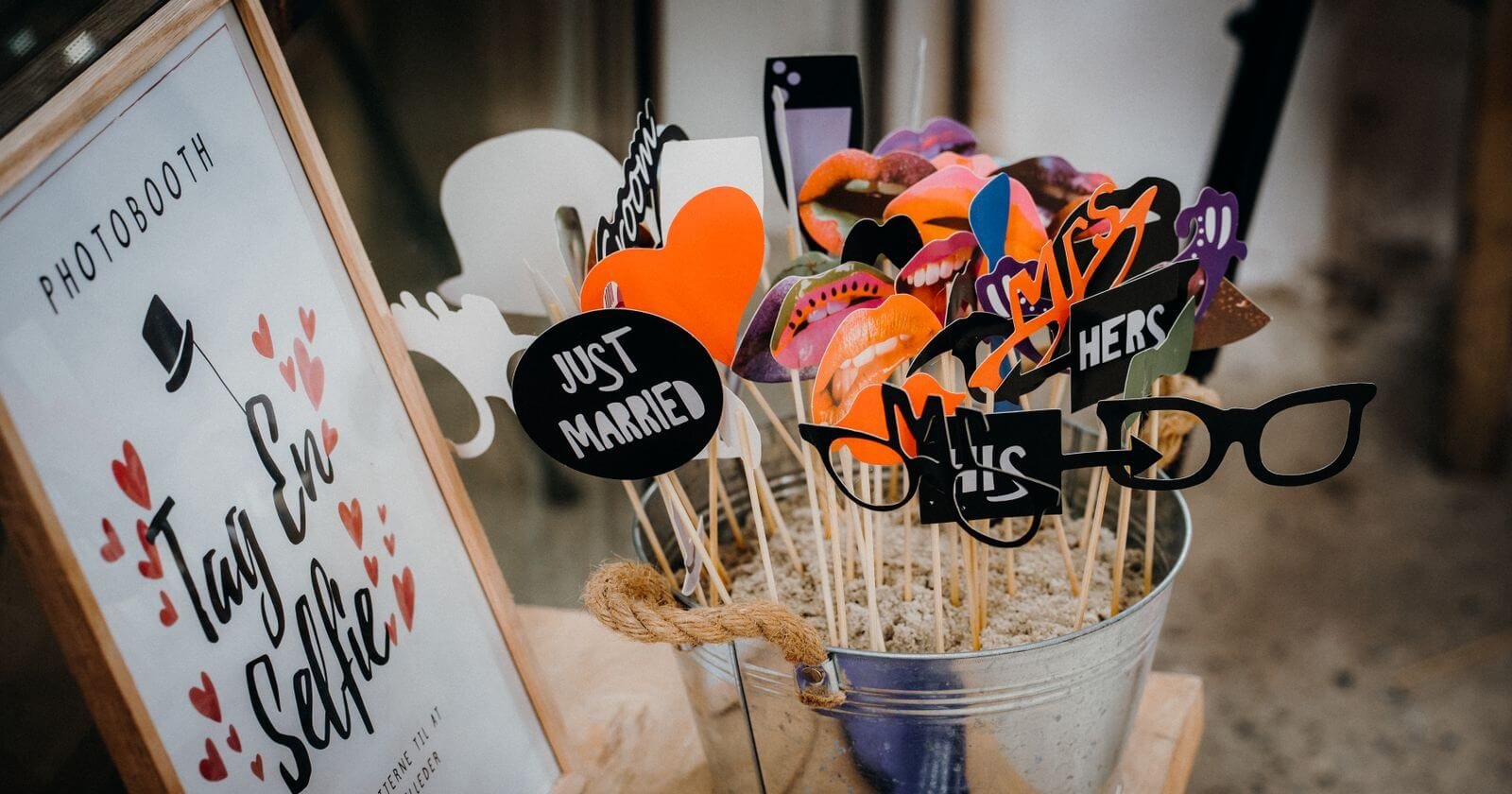 Accessoires de photobooth pour une animation mariage originale